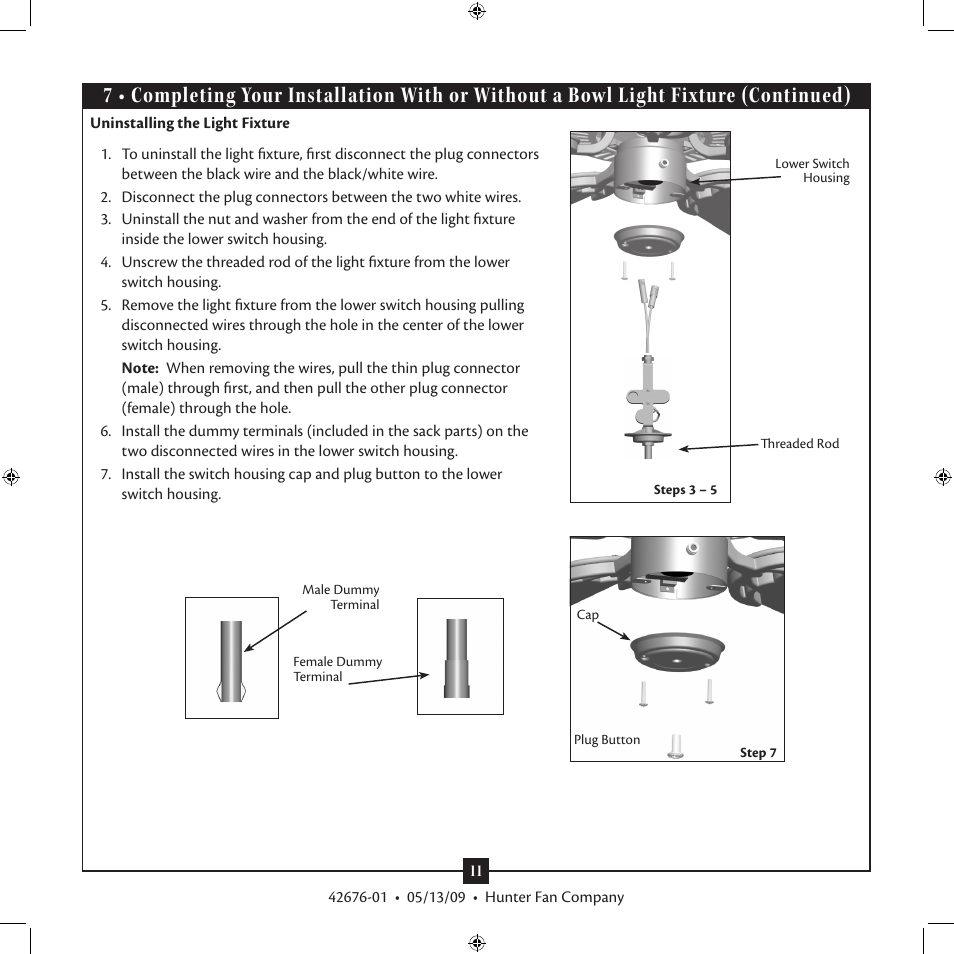 Hunter Fan Type 2 42676-01 User Manual | Page 11 / 14