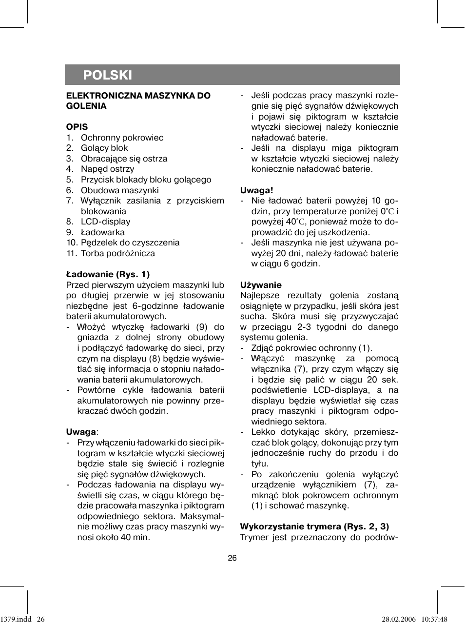 Polski | Vitek VT-1379 B User Manual | Page 26 / 40