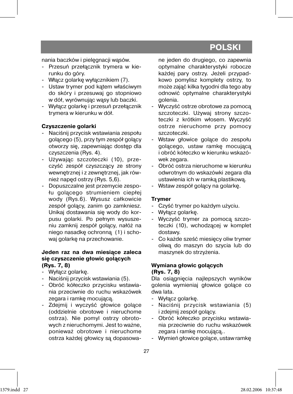 Polski | Vitek VT-1379 B User Manual | Page 27 / 40