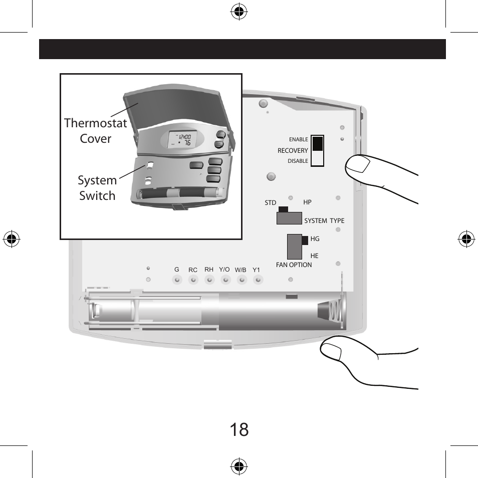 Thermostat cover system switch | Hunter Fan 44260 User Manual | Page 70 / 104