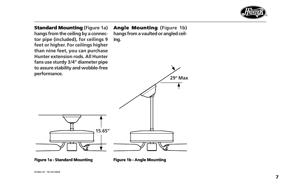 Hunter Fan Hunter Ceiling Fans 41462-01 User Manual | Page 7 / 26