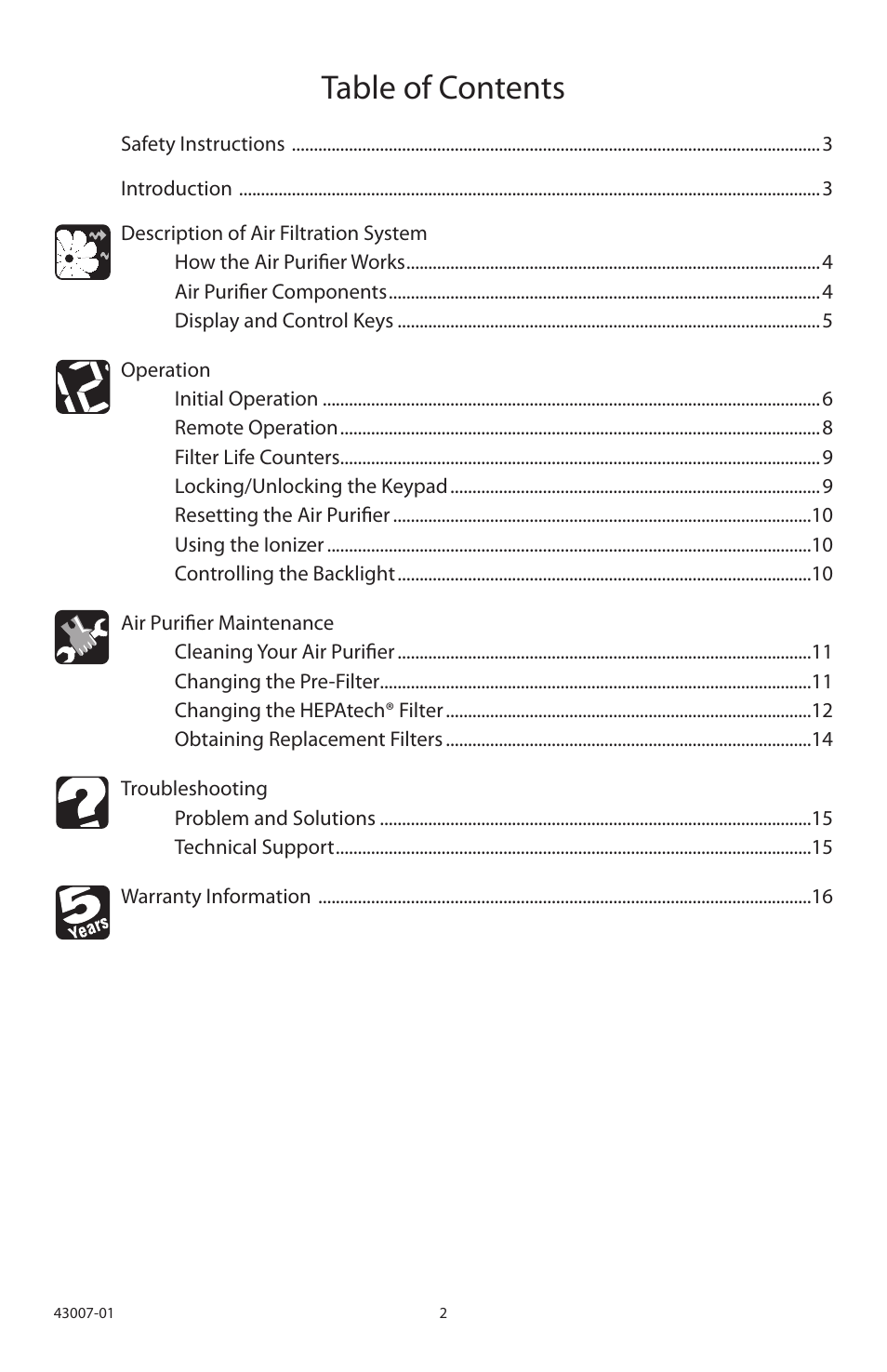 Hunter Fan 30721 User Manual | Page 2 / 36