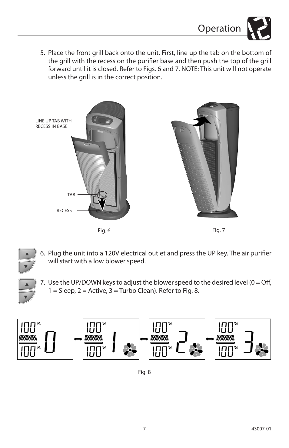 Operation | Hunter Fan 30721 User Manual | Page 7 / 36