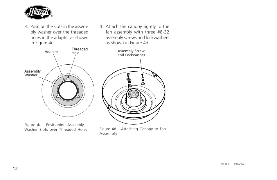 Hunter Fan 41545 User Manual | Page 12 / 25