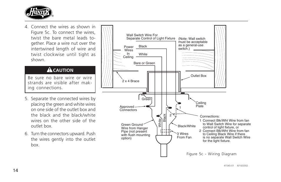 Hunter Fan 41545 User Manual | Page 14 / 25