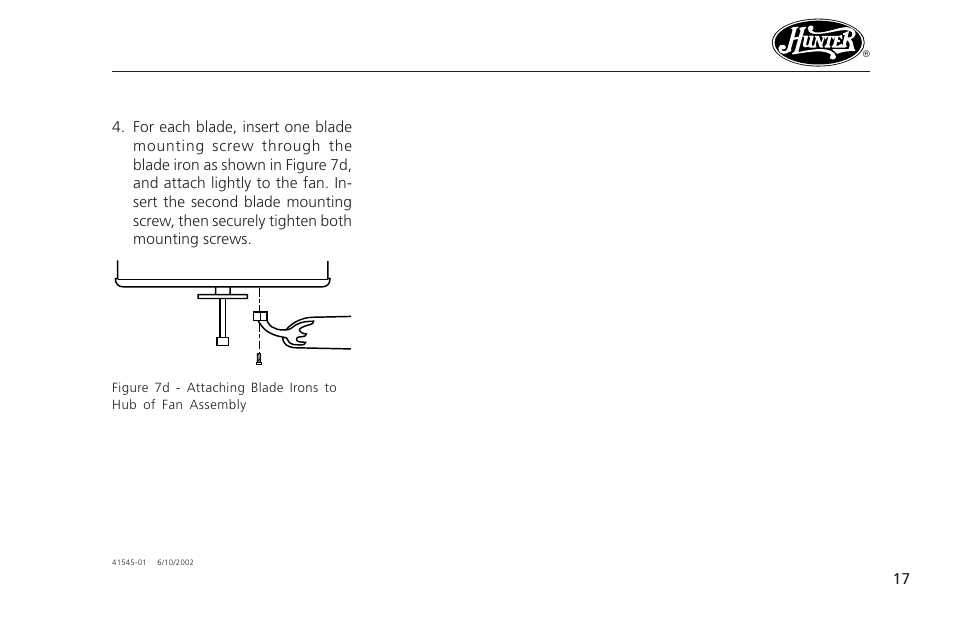 Hunter Fan 41545 User Manual | Page 17 / 25