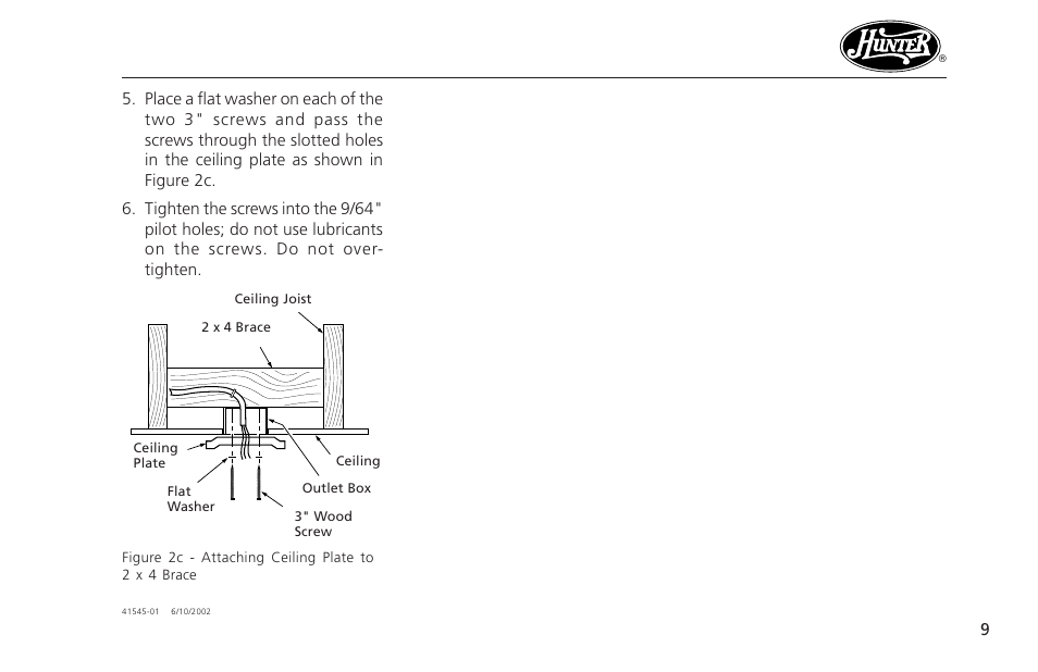 Hunter Fan 41545 User Manual | Page 9 / 25