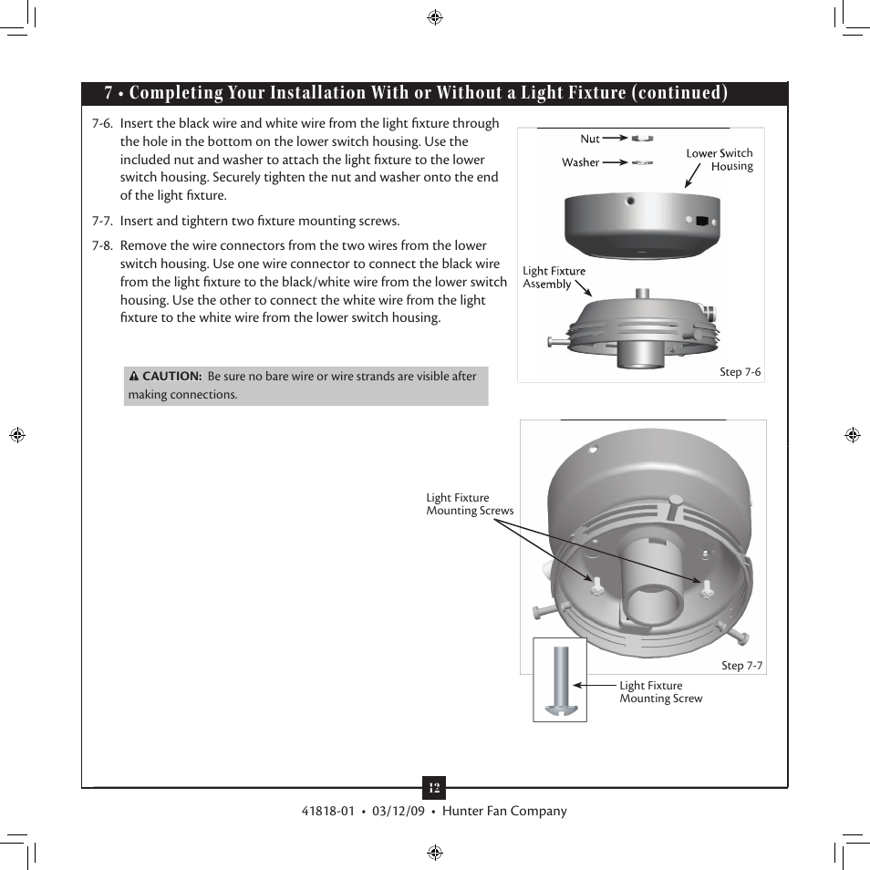 Hunter Fan 41818-01 User Manual | Page 12 / 15