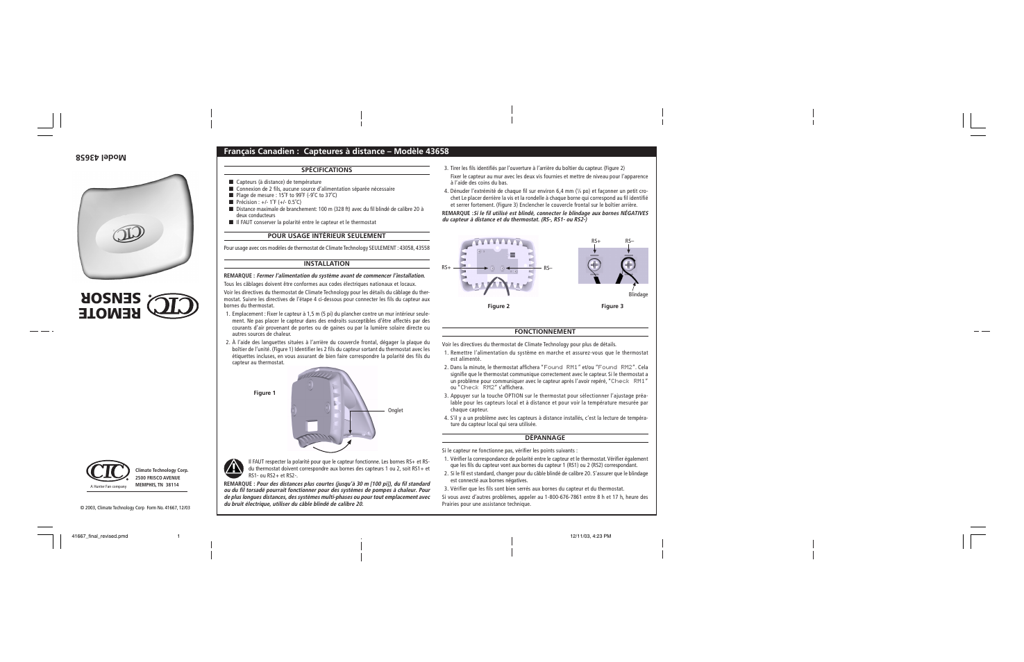 Hunter Fan 43658 User Manual | 2 pages