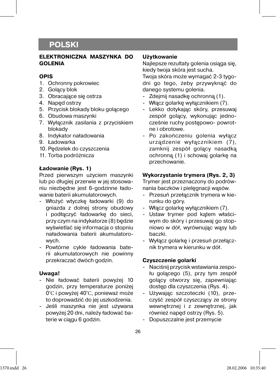 Polski | Vitek VT-1370 B User Manual | Page 26 / 40