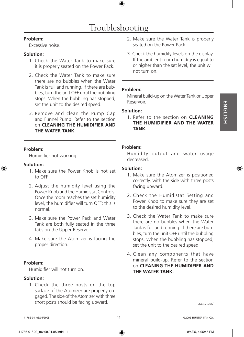 Troubleshooting | Hunter Fan 34257 User Manual | Page 11 / 28