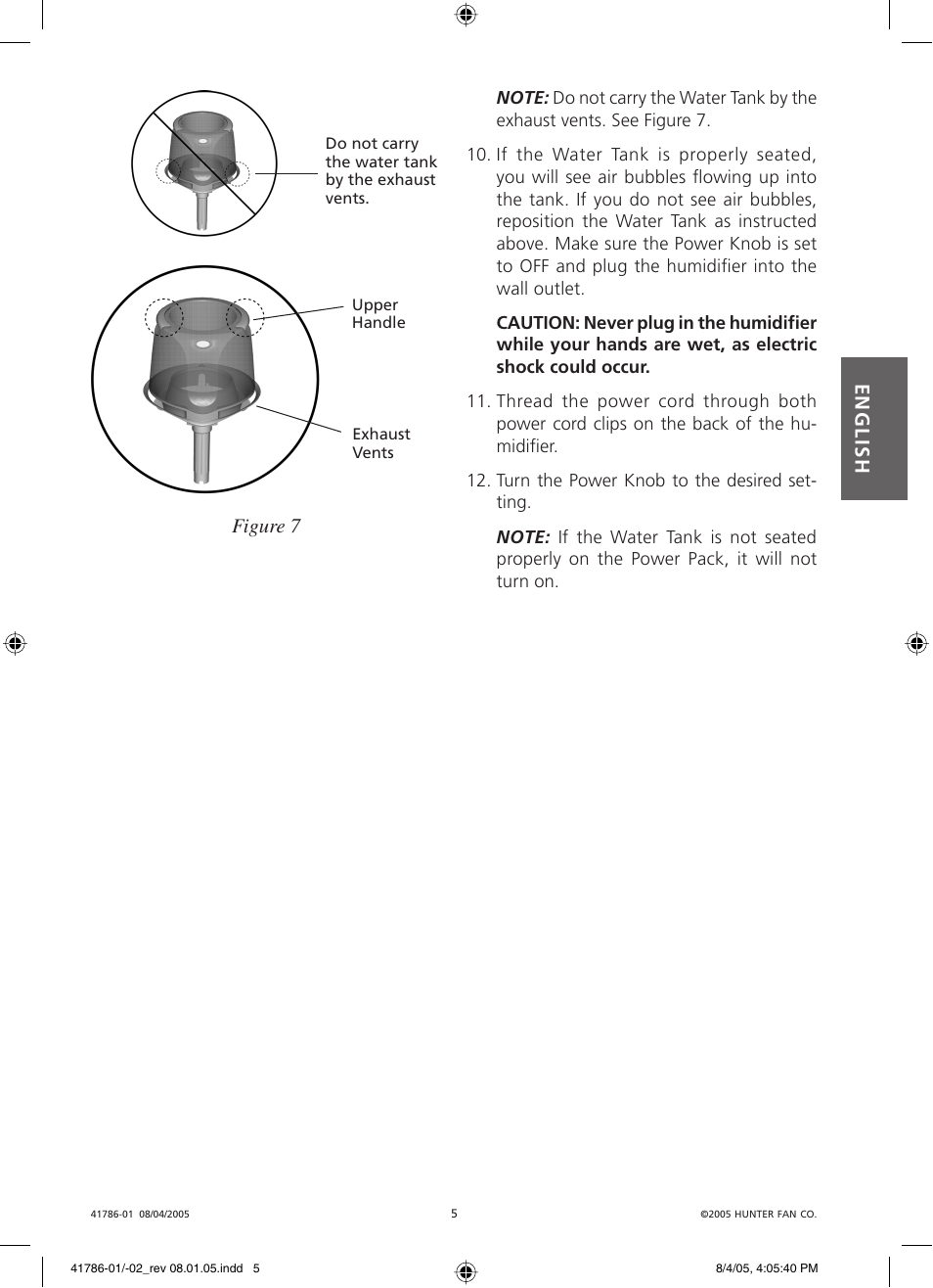 English, Figure 7 | Hunter Fan 34257 User Manual | Page 5 / 28