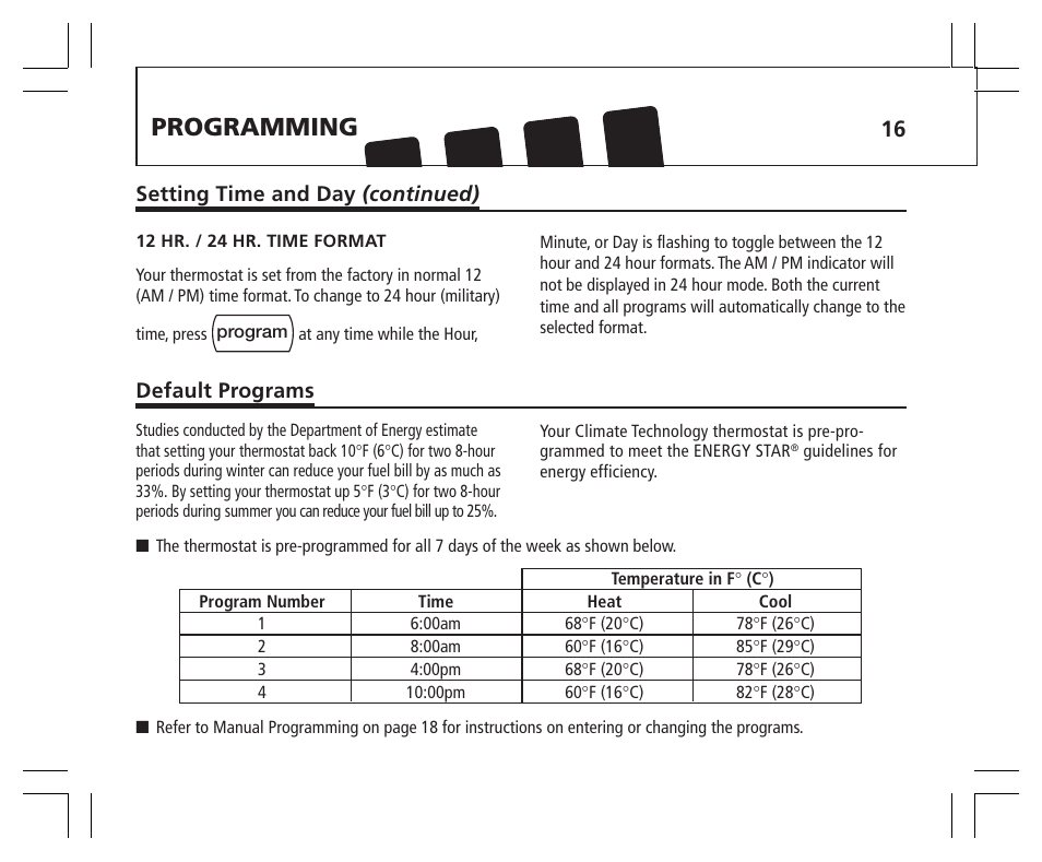 Programming | Hunter Fan 43355 User Manual | Page 16 / 43