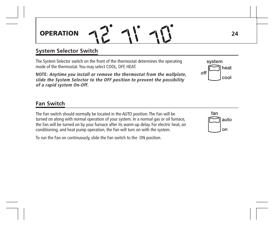Operation | Hunter Fan 43355 User Manual | Page 24 / 43