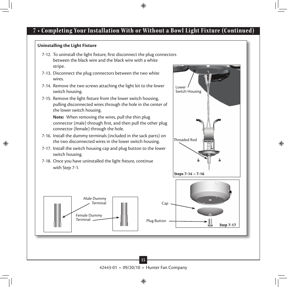 Hunter 28688 44 Stratford Five Minute Fan User Manual | Page 15 / 17