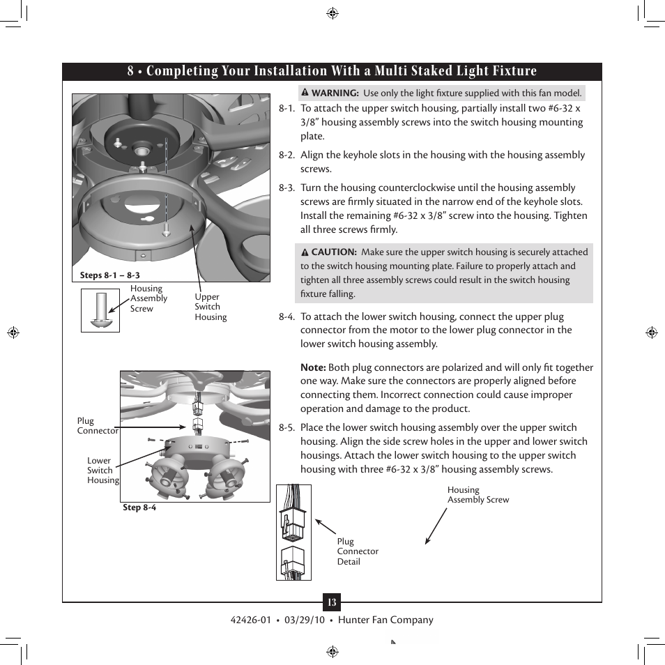 Hunter Fan 42426-01 User Manual | Page 13 / 17