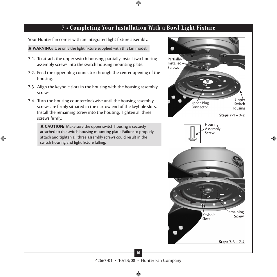 Hunter Fan X-BOARD 20727 User Manual | Page 10 / 14