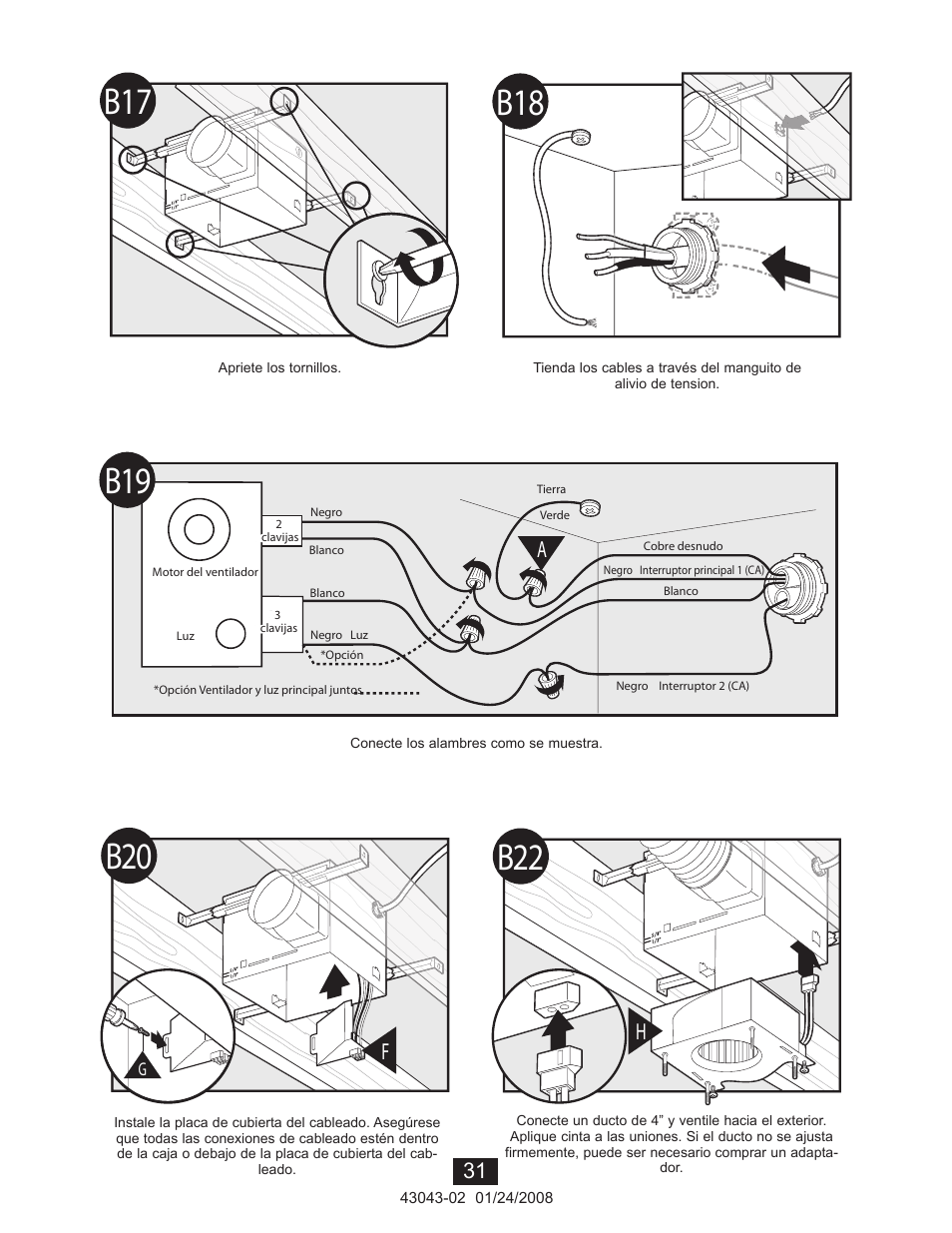 B17 b18 | Hunter Fan 81030 User Manual | Page 31 / 65