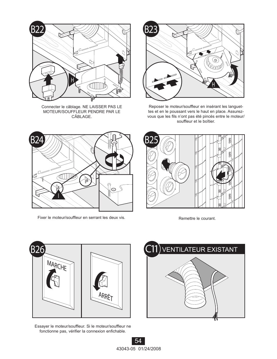 C11 b22, B23 b25, B26 b24 | Hunter Fan 81030 User Manual | Page 54 / 65