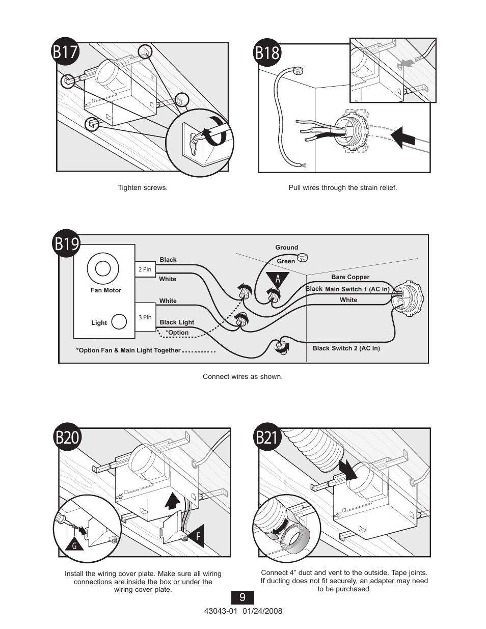 B17 b18 | Hunter Fan 81030 User Manual | Page 9 / 65