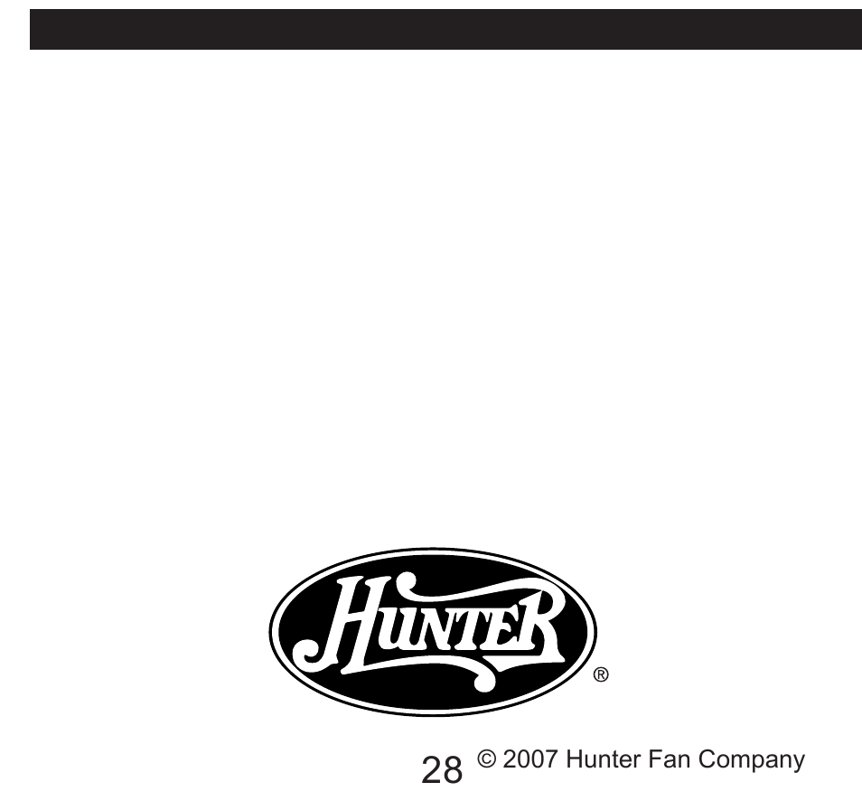 Hunter Fan 40120 User Manual | Page 28 / 28