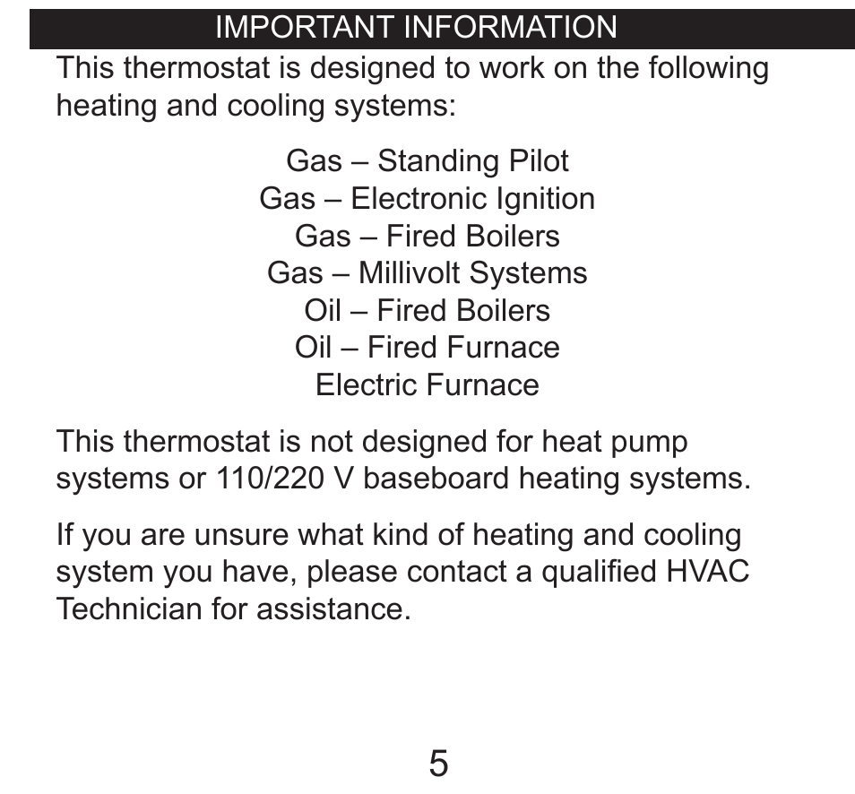 Important information | Hunter Fan 40120 User Manual | Page 5 / 28