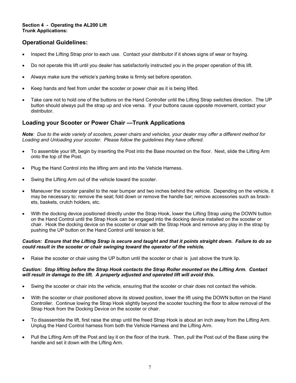 Harmar Mobility AL200 User Manual | Page 7 / 24