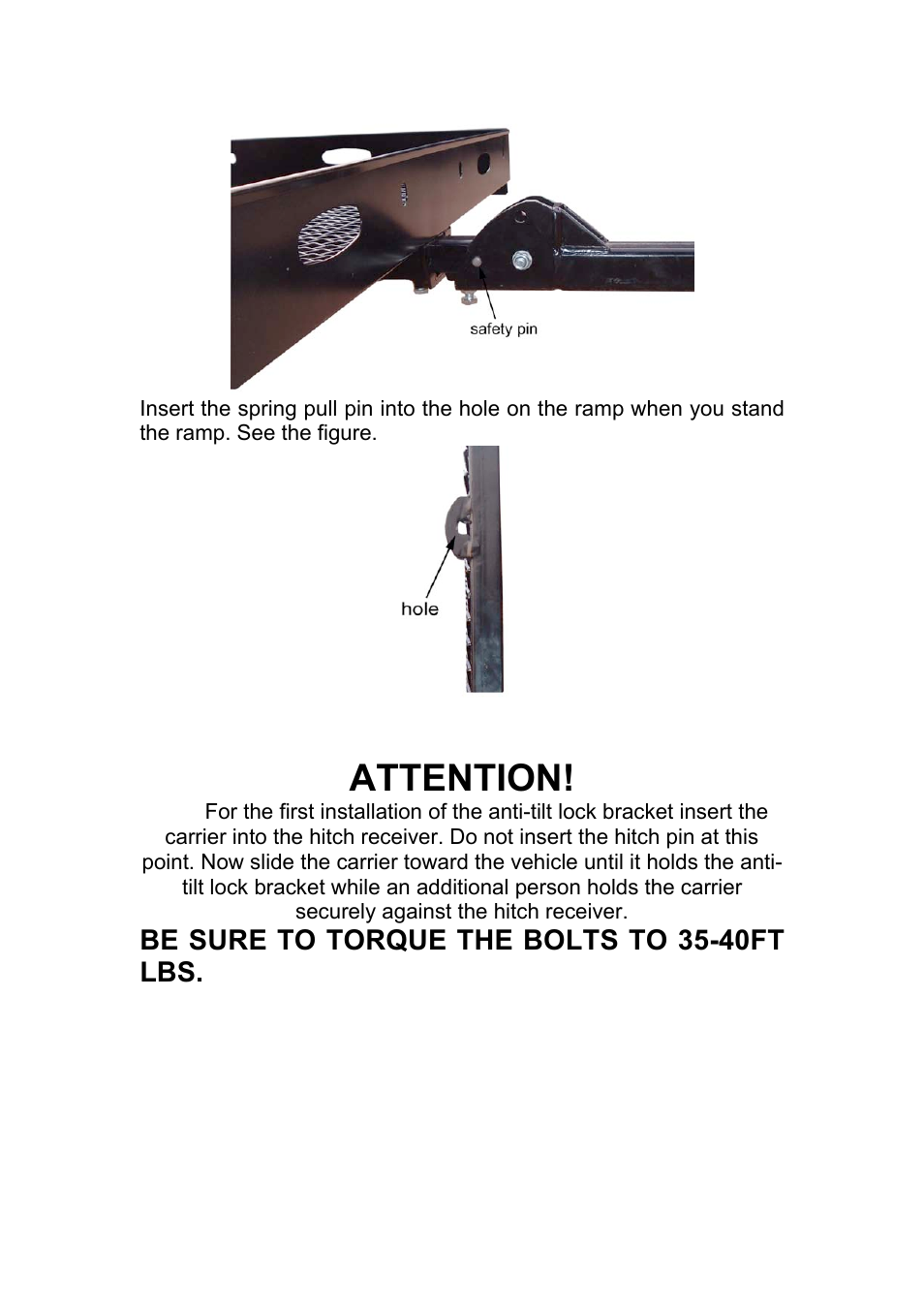 Attention | Harmar Mobility AL001 User Manual | Page 5 / 10