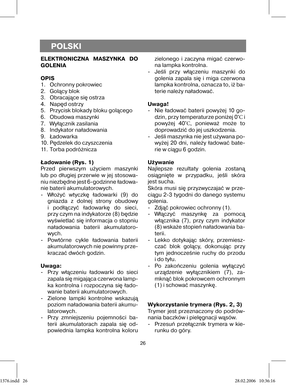 Polski | Vitek VT-1376 BK User Manual | Page 26 / 40