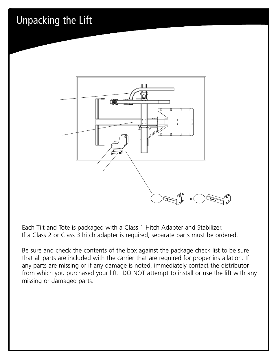 Unpacking the lift | Harmar Mobility AL003 User Manual | Page 2 / 8