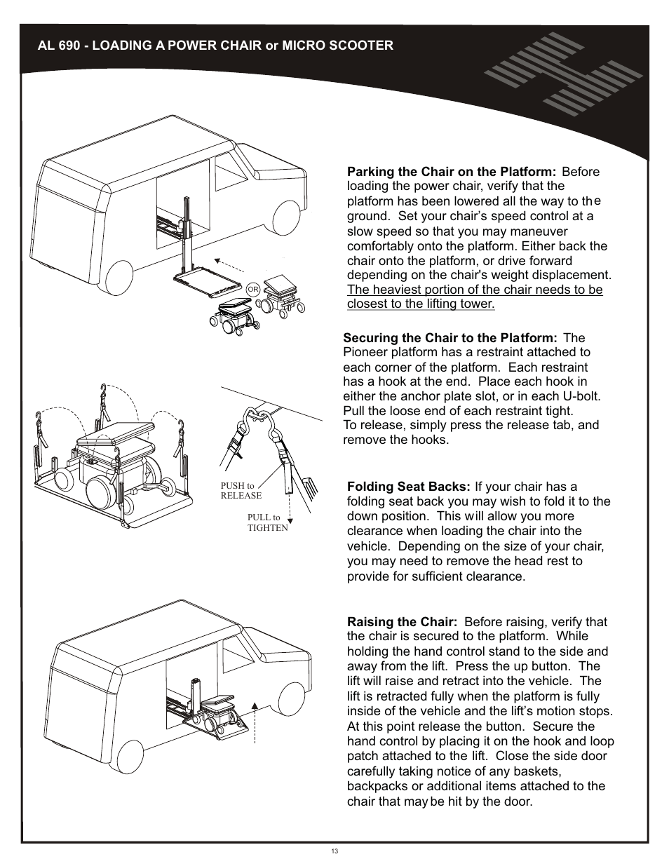 Operation - al690 | Harmar Mobility AL600 User Manual | Page 13 / 20