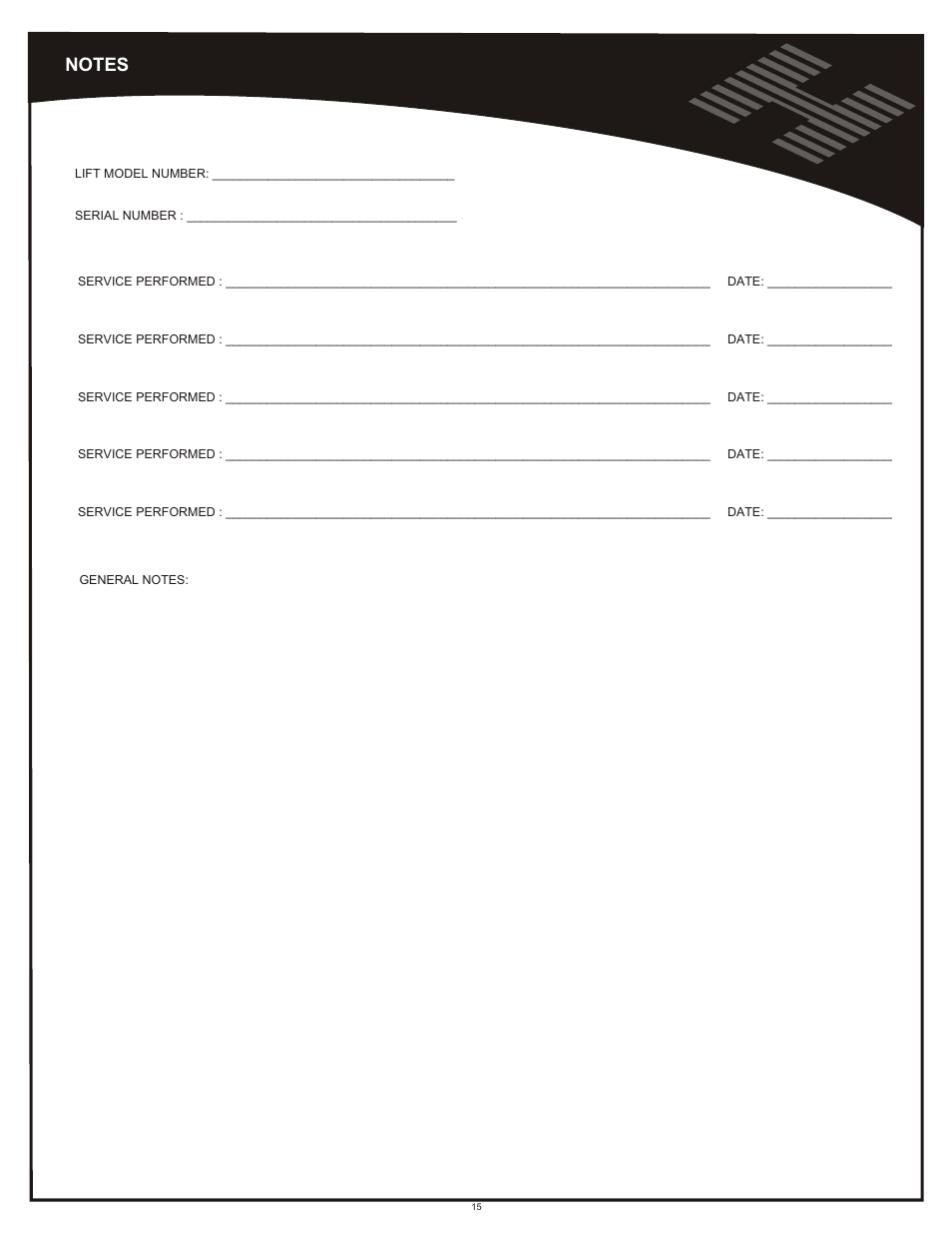 Service notes | Harmar Mobility AL600 User Manual | Page 15 / 20