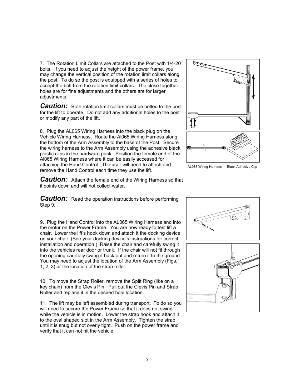 Caution | Harmar Mobility AL065 User Manual | Page 5 / 10