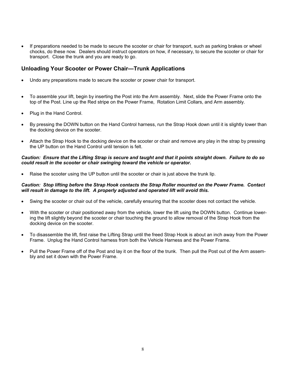 Harmar Mobility AL065 User Manual | Page 8 / 10
