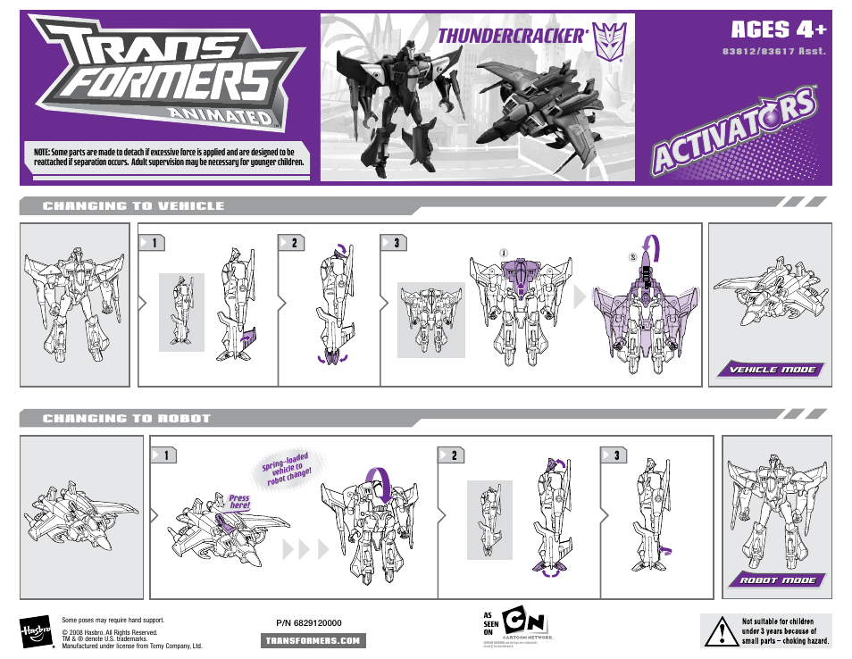 Transformers 83617 User Manual | 1 page