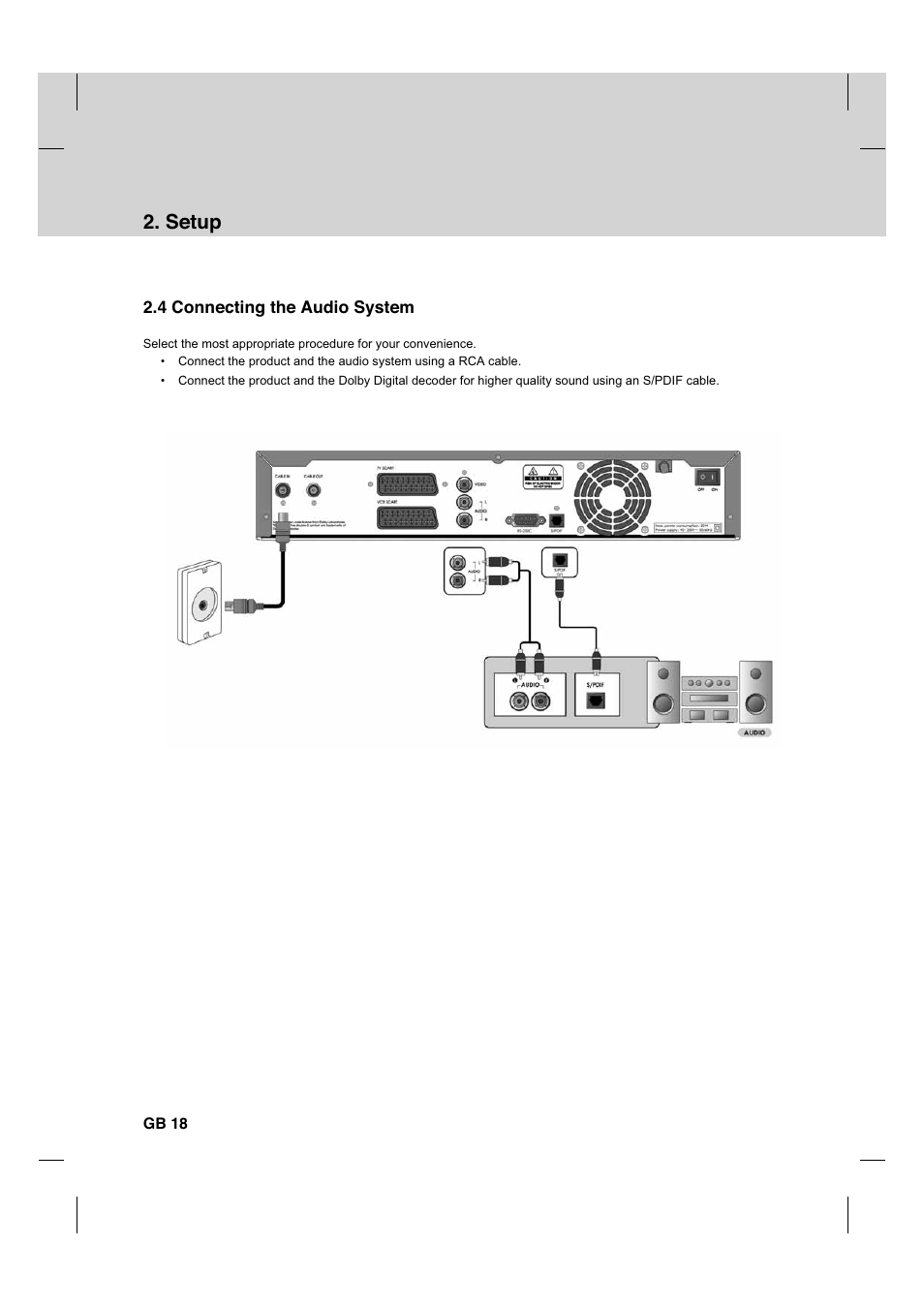 Setup | Humax CX PVR-9200C User Manual | Page 19 / 90