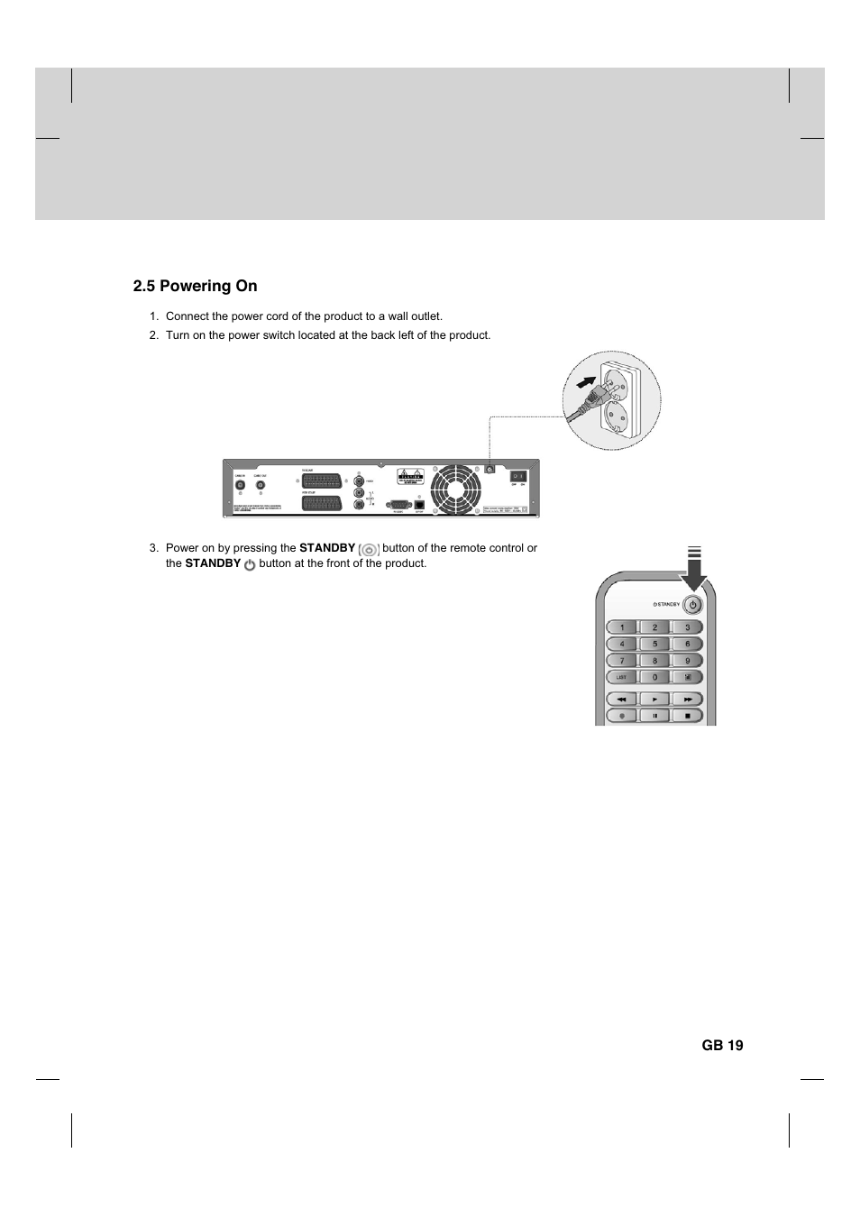 5 powering on | Humax CX PVR-9200C User Manual | Page 20 / 90