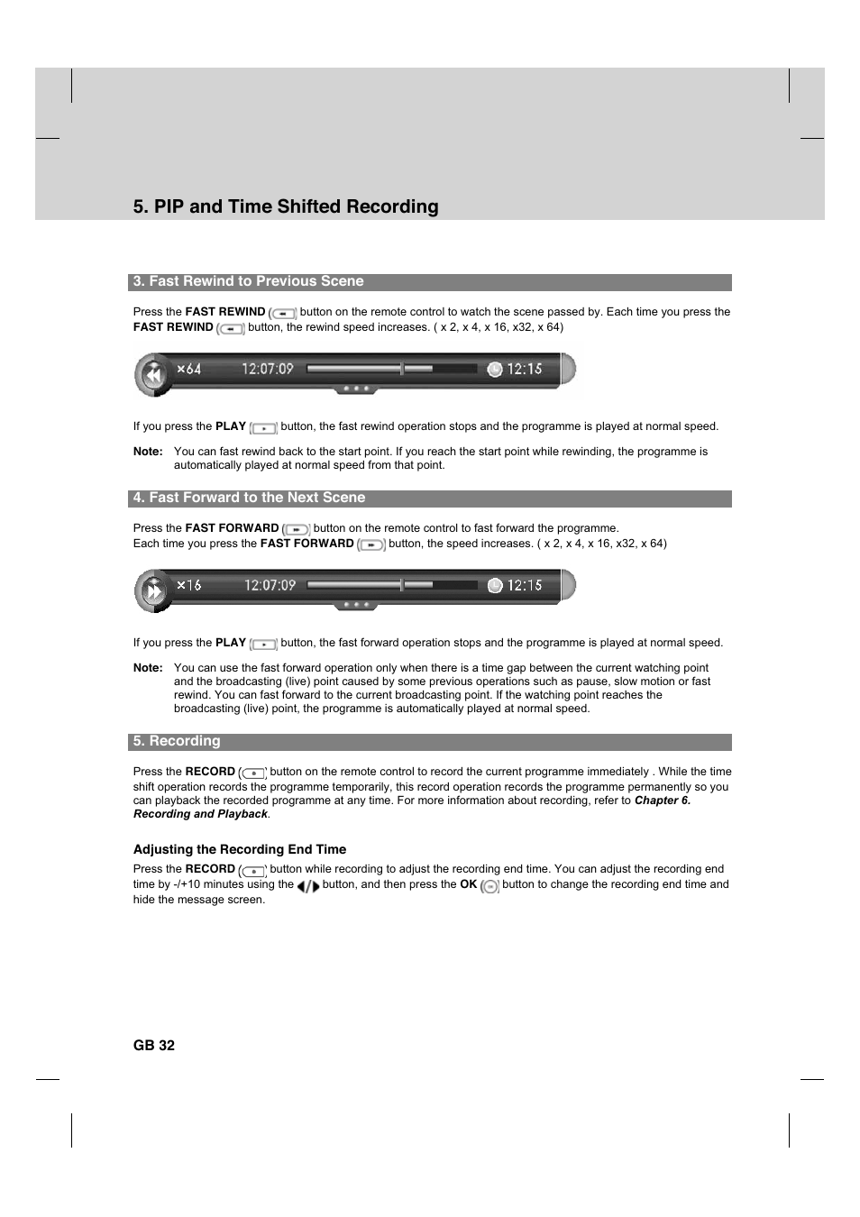 Pip and time shifted recording | Humax CX PVR-9200C User Manual | Page 33 / 90
