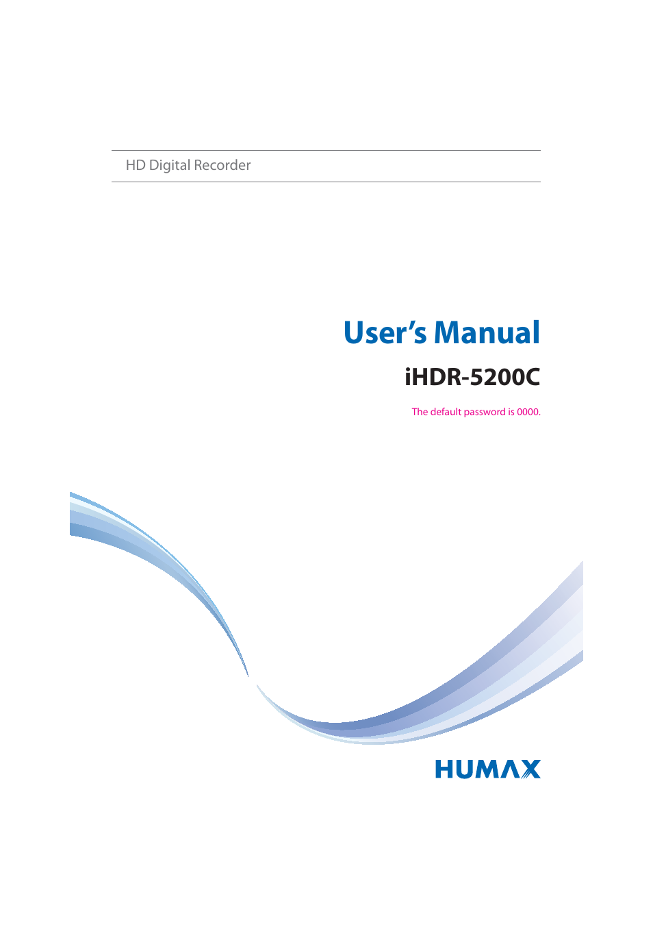 Humax IHDR-5200C User Manual | 110 pages