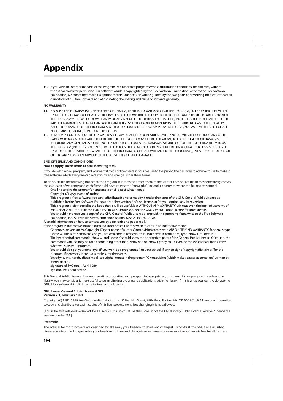 Appendix | Humax IHDR-5200C User Manual | Page 105 / 110