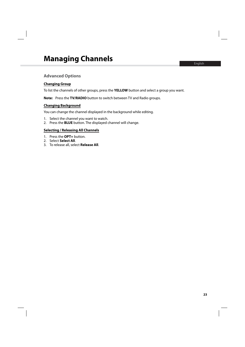 Managing channels | Humax IHDR-5200C User Manual | Page 24 / 110