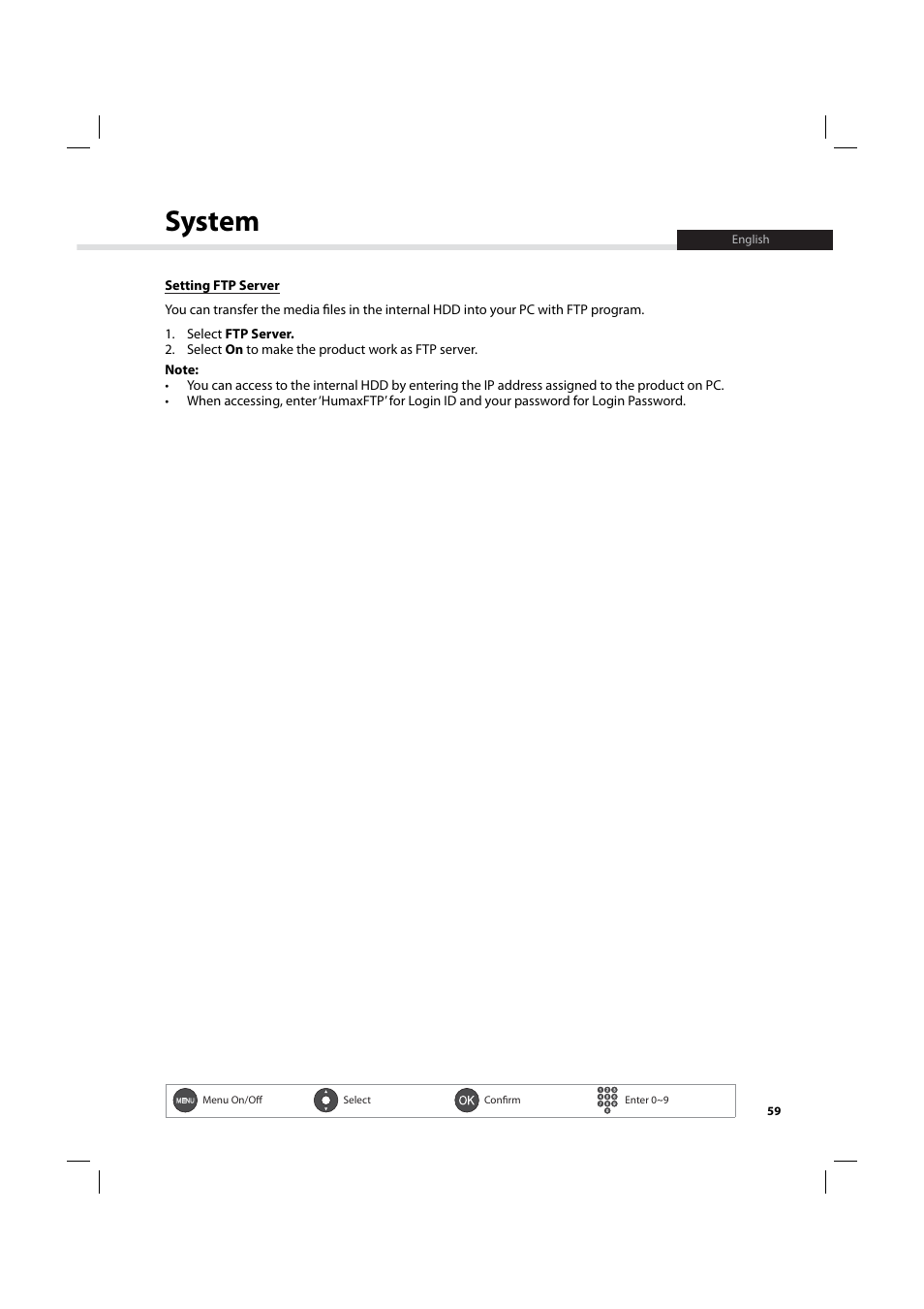 System | Humax IHDR-5200C User Manual | Page 60 / 110