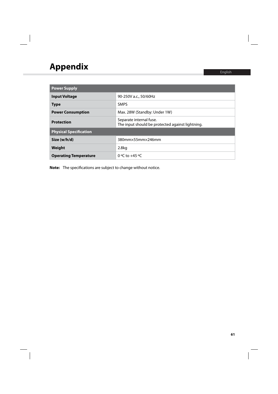 Appendix | Humax IHDR-5200C User Manual | Page 62 / 110