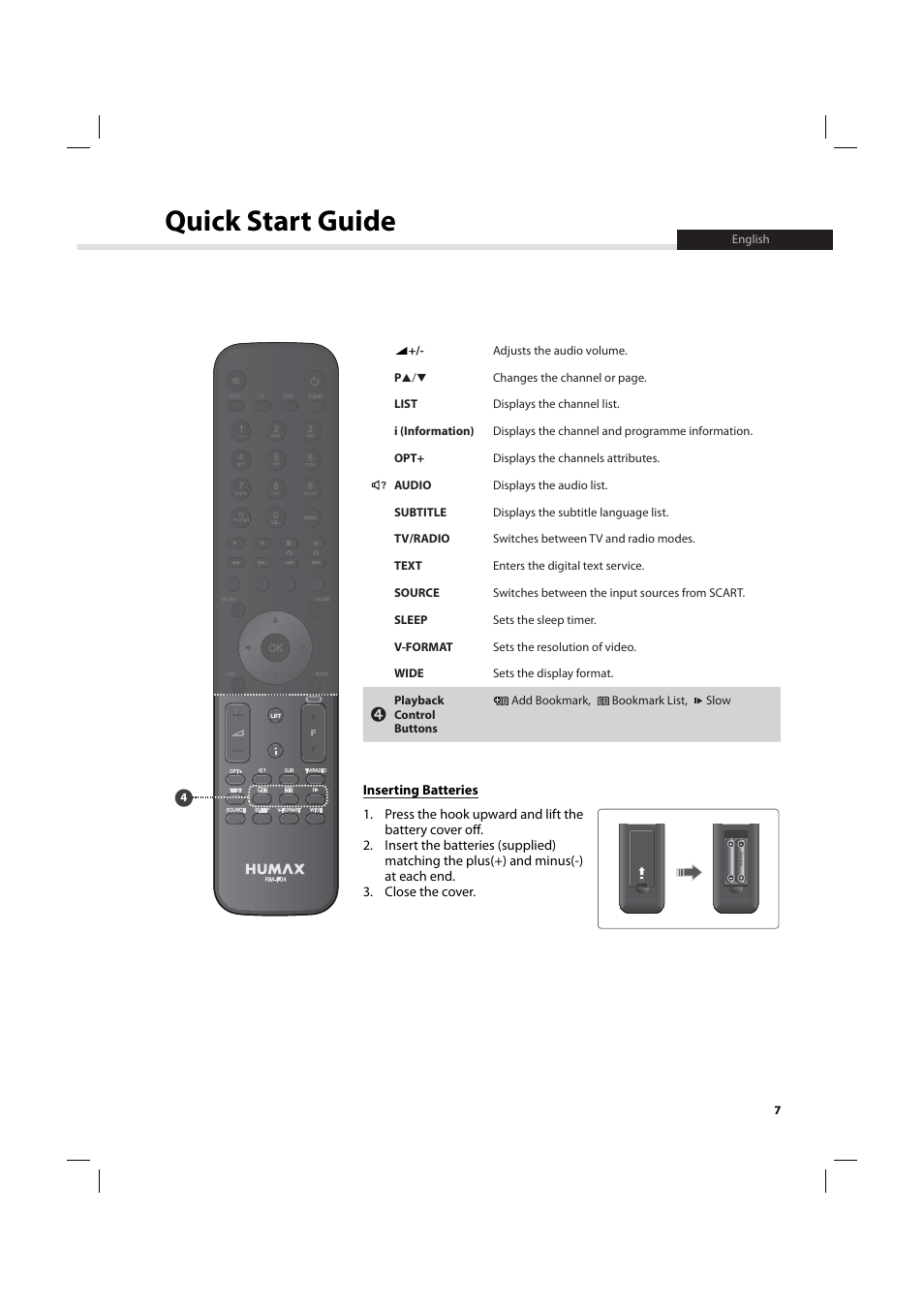 Quick start guide | Humax IHDR-5200C User Manual | Page 8 / 110