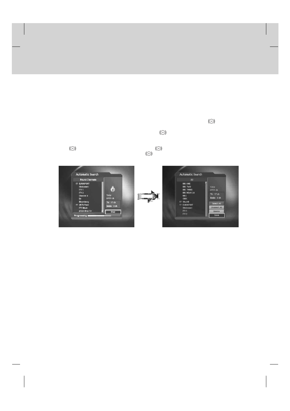 Installation wizard, 1 search | Humax PVR-9200T User Manual | Page 19 / 85