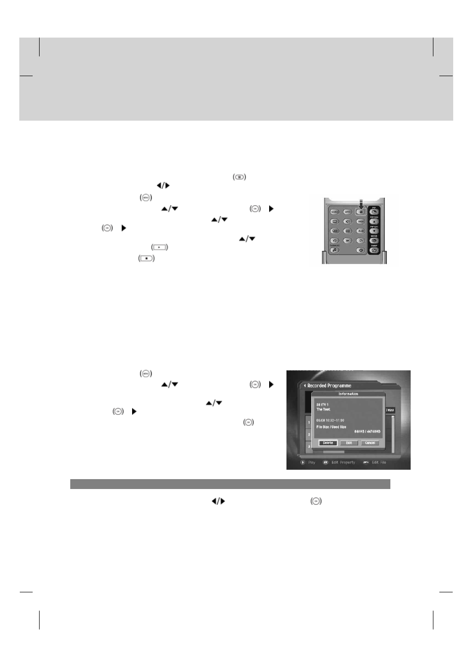 Recording and playback, 3 programme playback, 4 editing recorded programmes | Humax PVR-9200T User Manual | Page 35 / 85