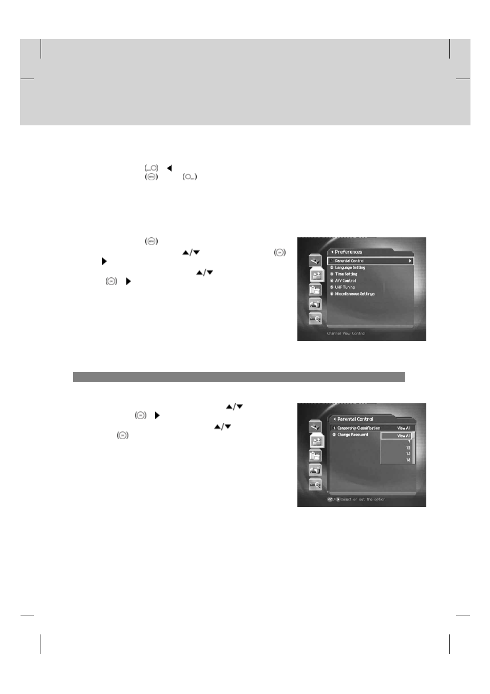 Setting preferences, 1 parental control | Humax PVR-9200T User Manual | Page 54 / 85