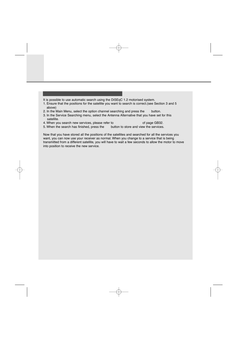 Motorised system | Humax VA-FOX User Manual | Page 45 / 51