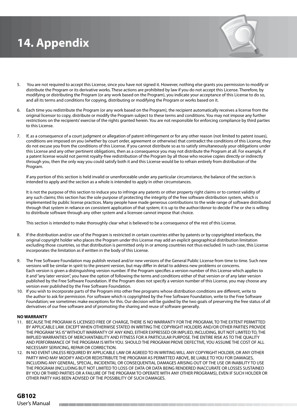 Appendix, Gb102 | Humax IHDR-5050C User Manual | Page 103 / 110