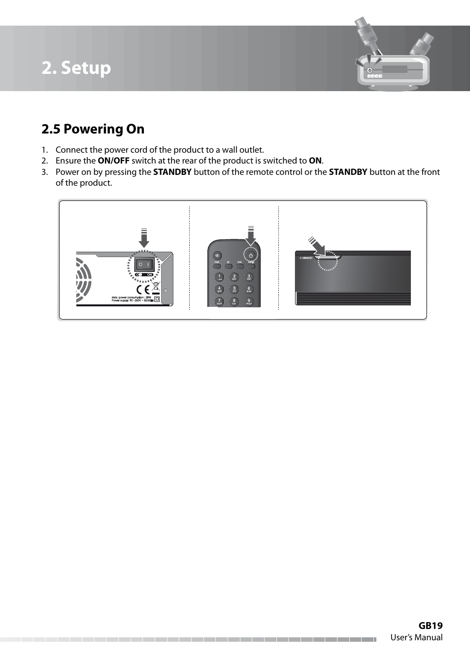 Setup, 5 powering on | Humax IHDR-5050C User Manual | Page 20 / 110